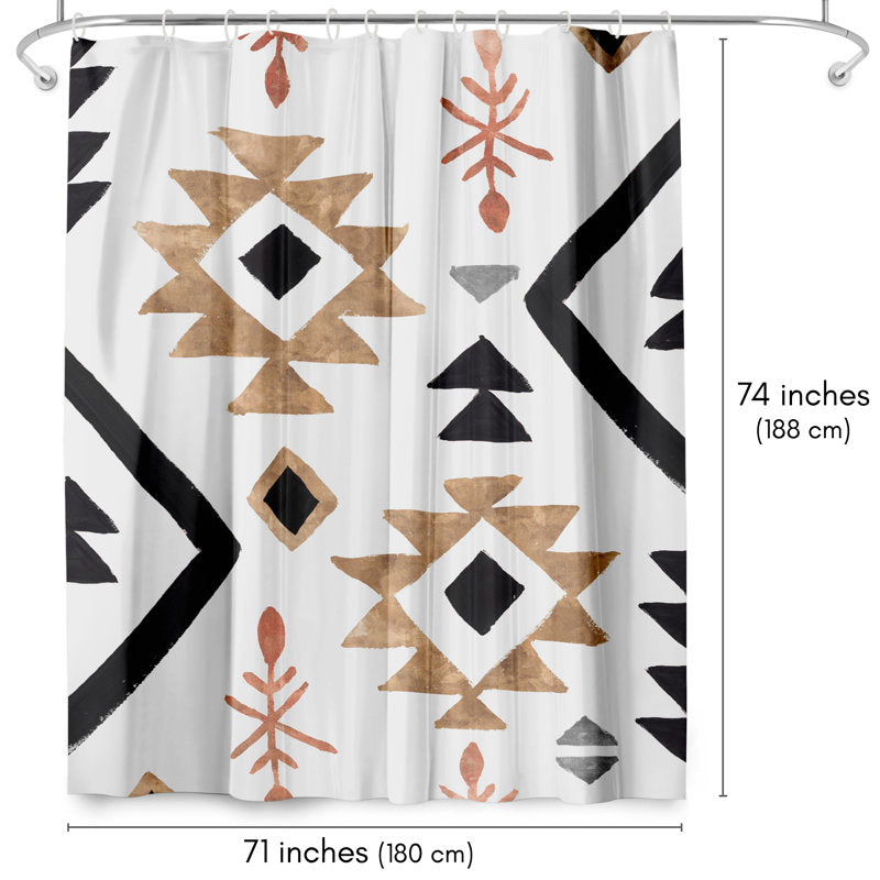 Abstract Fabric Shower Curtain - Rhythemics I Modern Bathroom Decor
