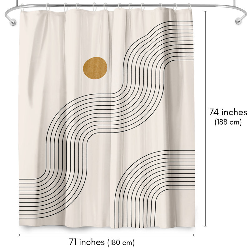 Abstract Boho Geometric Shower Curtain - Polyester Bathroom Decor