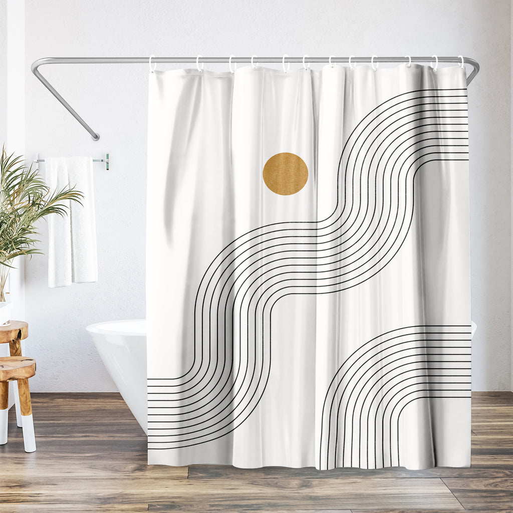 Abstract Boho Geometric Shower Curtain - Polyester Bathroom Decor