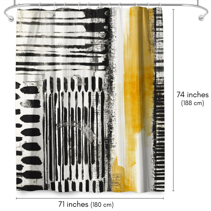 Abstract Polyester Shower Curtain - Modern Bathroom Decor