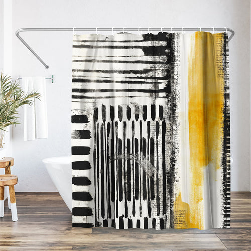 Abstract Polyester Shower Curtain - Modern Bathroom Decor
