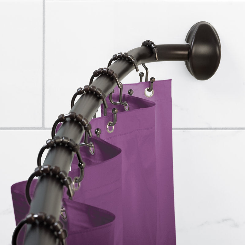Adjustable Curved Shower Curtain Rod - Rustproof Aluminum Bathroom