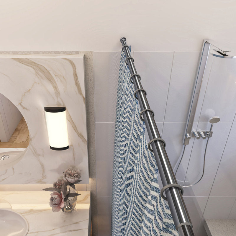 Adjustable Tension Shower Curtain Rod - Chrome Steel - 42-72 Inch