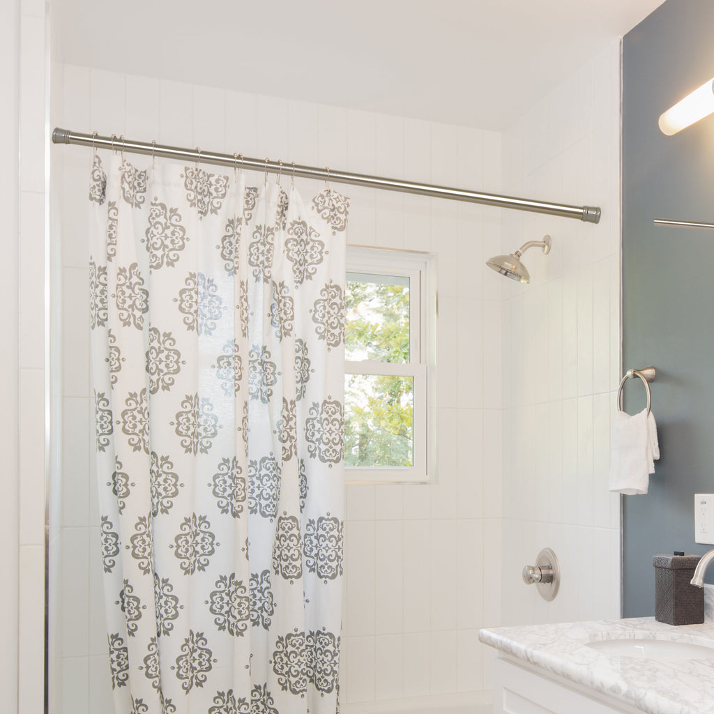 Adjustable Tension Shower Curtain Rod - Chrome Steel - 42-72 Inch