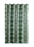 Sage Green Geometric Cotton Shower Curtain - Boho Bathroom Decor