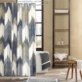 Cotton Shower Curtain - Abstract Chevron Print for Modern Bathroom