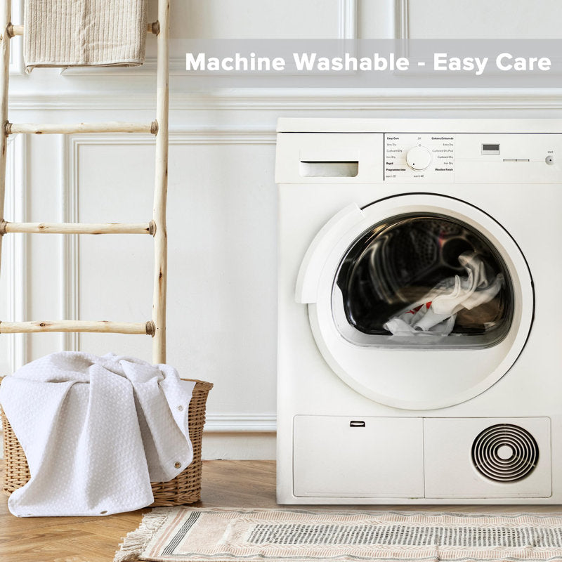 Arbor Waffle Shower Curtain - Water Repellent Polyester Bathroom Decor