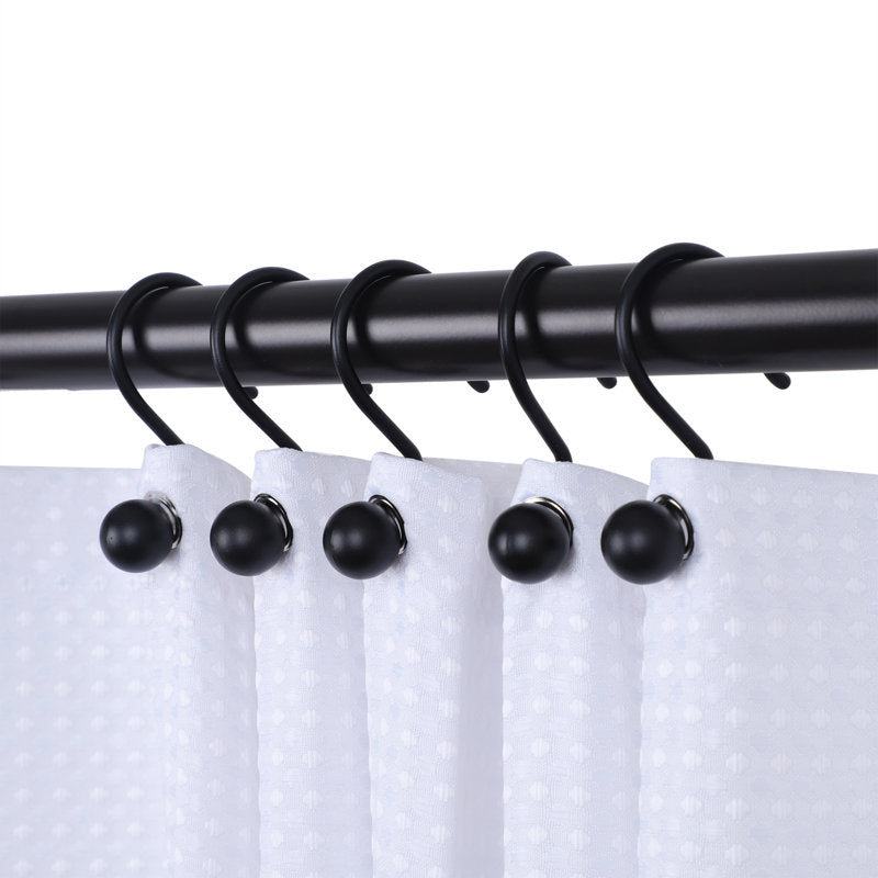 Ball Steel Shower Curtain Hooks - Rust-Resistant Bathroom Rings