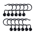 Ball Steel Shower Curtain Hooks - Rust-Resistant Bathroom Rings