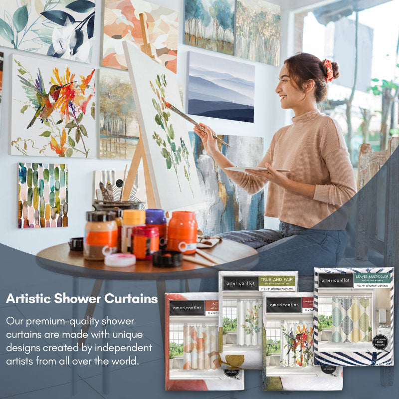 Botanical Floral Shower Curtain - Premium Polyester Bathroom Decor