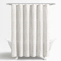 Cotton Blend Chevron Shower Curtain - Hygge Modern Linen Texture