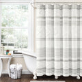 Tufted Cotton Blend Shower Curtain - Urban Diamond Stripe Gray/White
