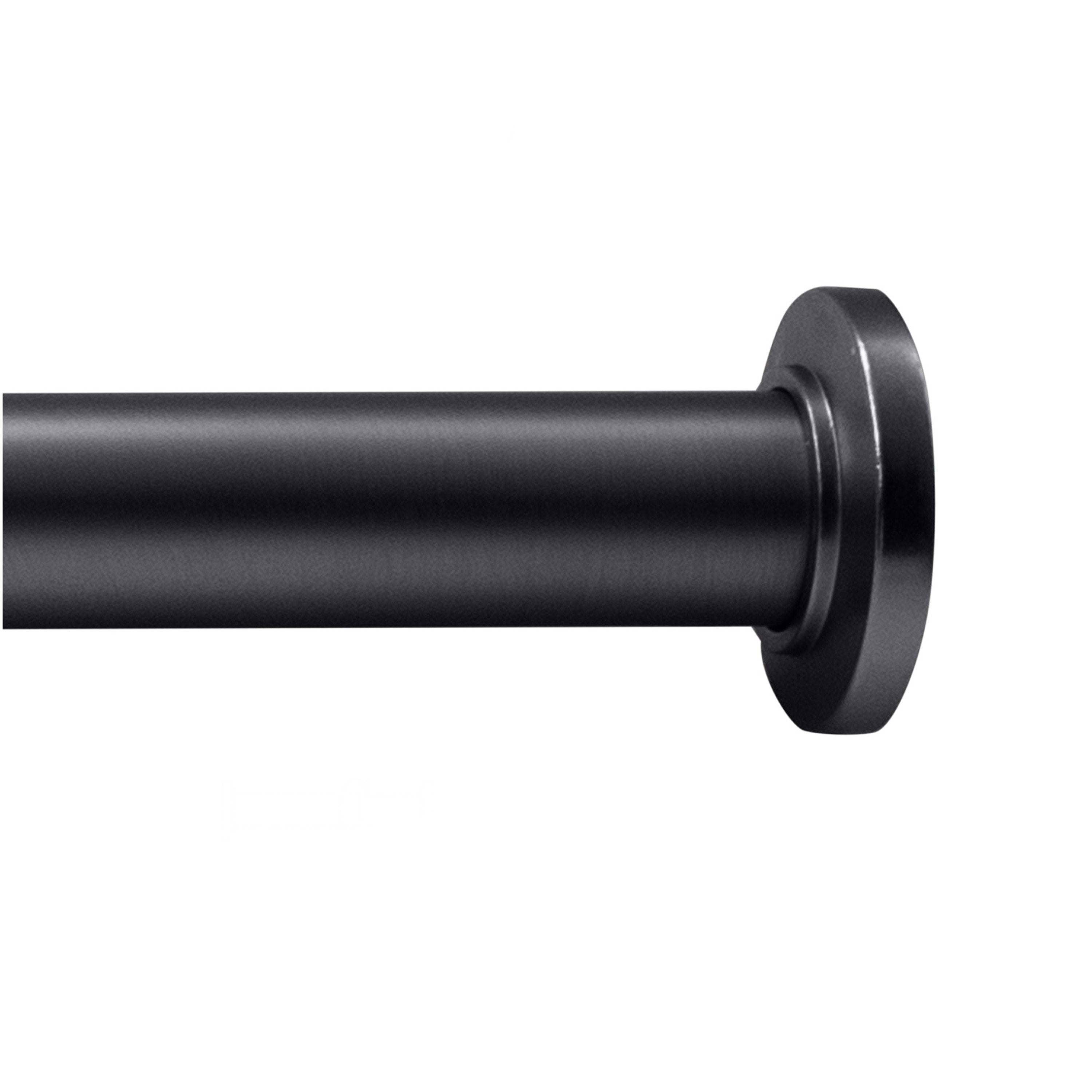 Draper 2" Straight Tension Shower Curtain Rod - Matte Black No Drill