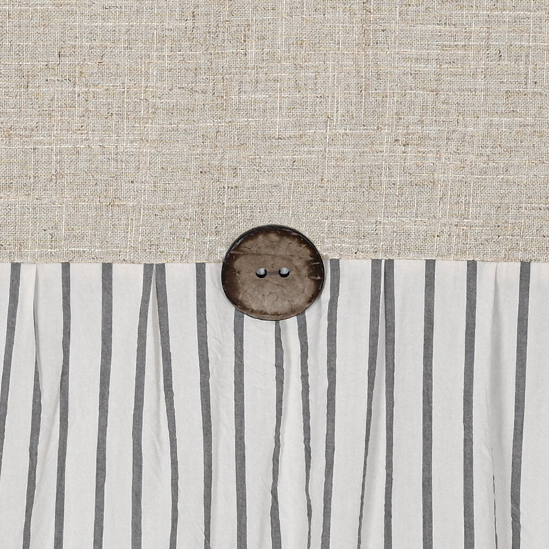 Farmhouse Striped Cotton Shower Curtain - Rustic Bathroom Decor