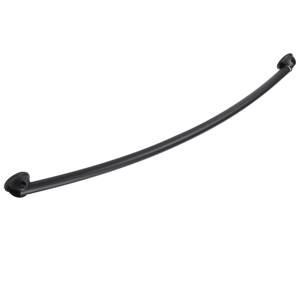 Curved Adjustable Shower Curtain Rod - Matte Black Steel Wall Mount