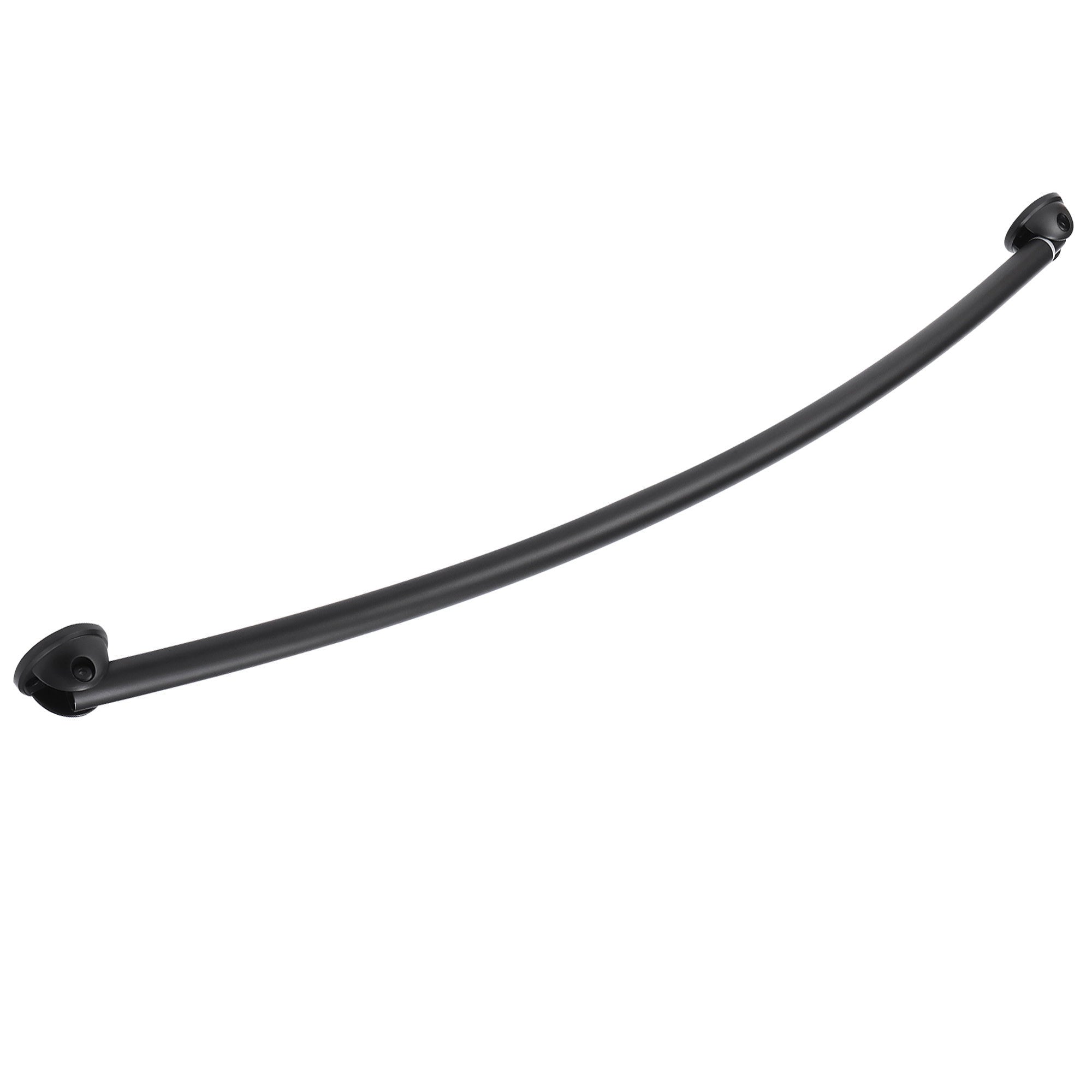 Curved Adjustable Shower Curtain Rod - Matte Black Steel Wall Mount
