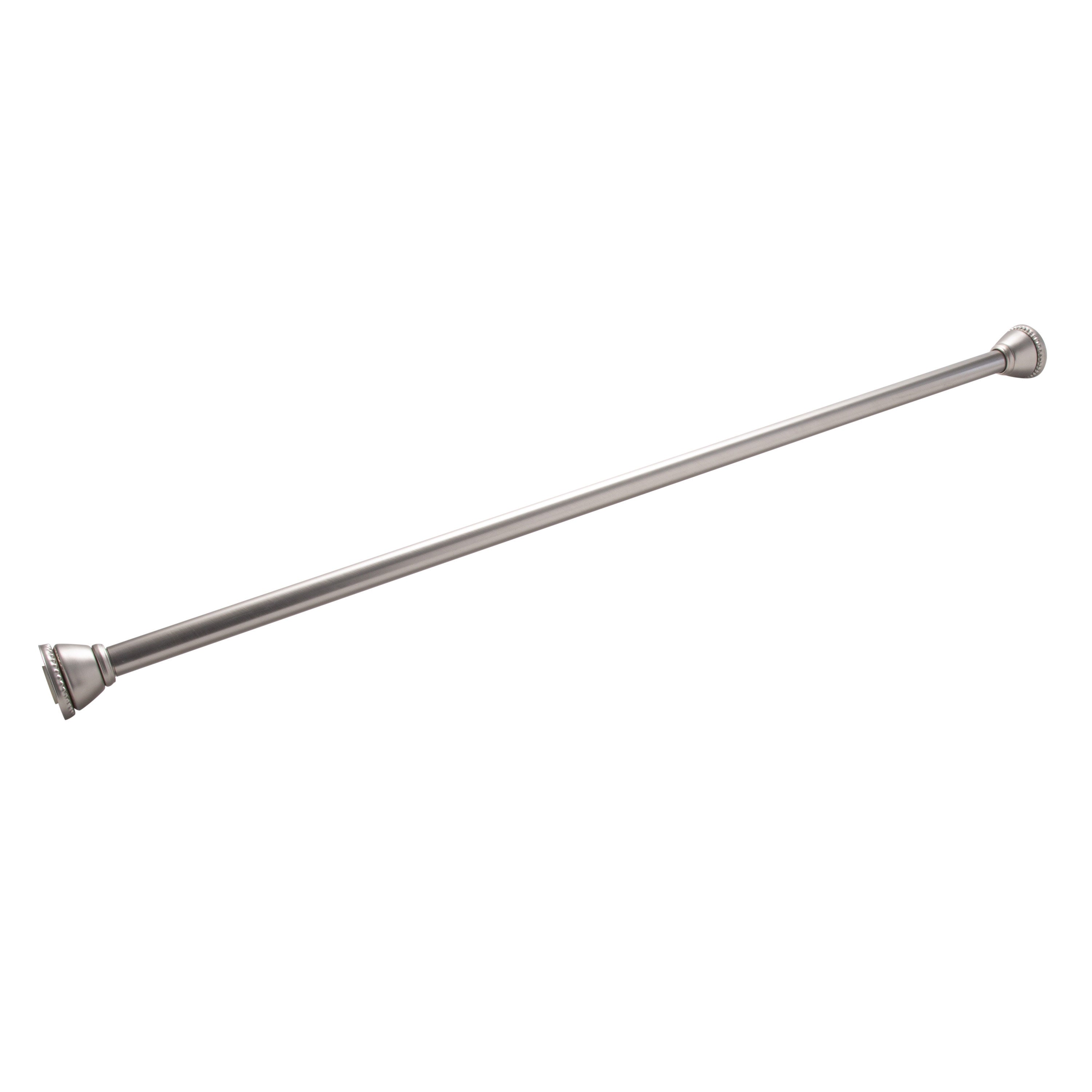 Satin Nickel Straight Tension Shower Curtain Rod - 72" Adjustable