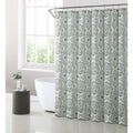 Medallion Fabric Shower Curtain - Sage & Gray Geometric Bathroom Decor