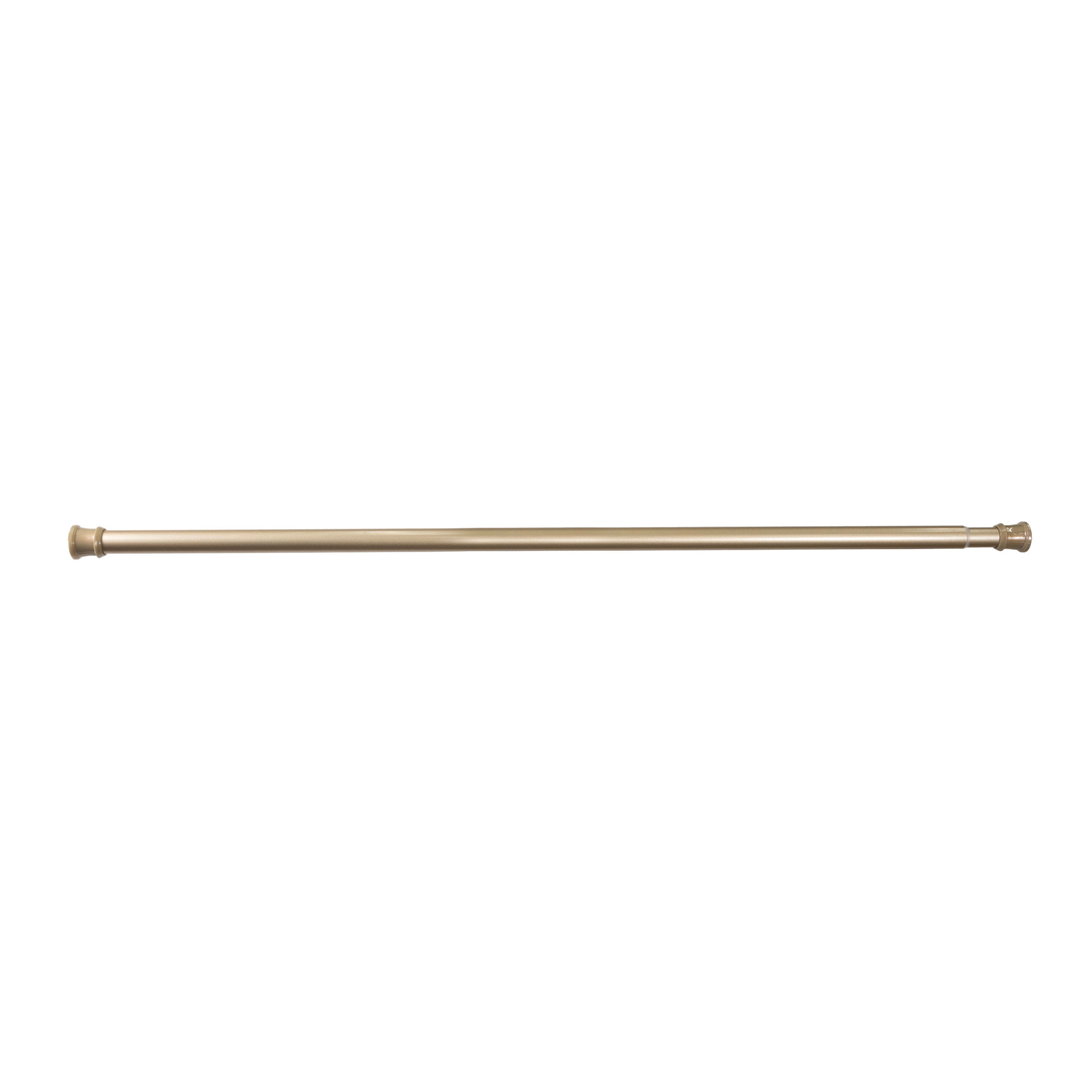 Brass Tension Shower Curtain Rod - Adjustable 42-72" No Tools