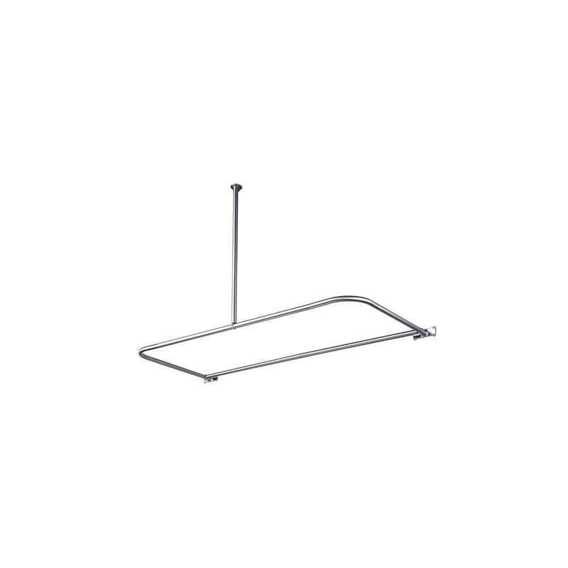 61-Inch D-Shaped Shower Curtain Rod | Vintage Brass Clawfoot Tub Rod