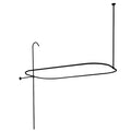 Vintage Brass Shower Riser & Rectangular Enclosure - Matte Black