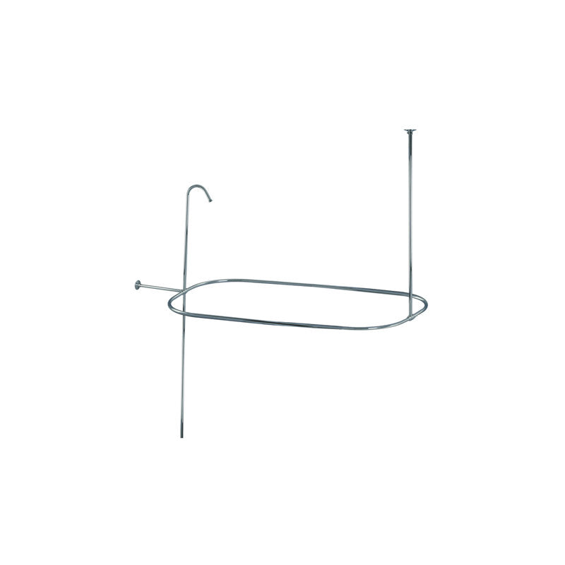 Kingston Brass Vintage Shower Riser & Rectangular Enclosure - Chrome