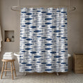 Leeann Coastal Fish Pattern Polyester Shower Curtain