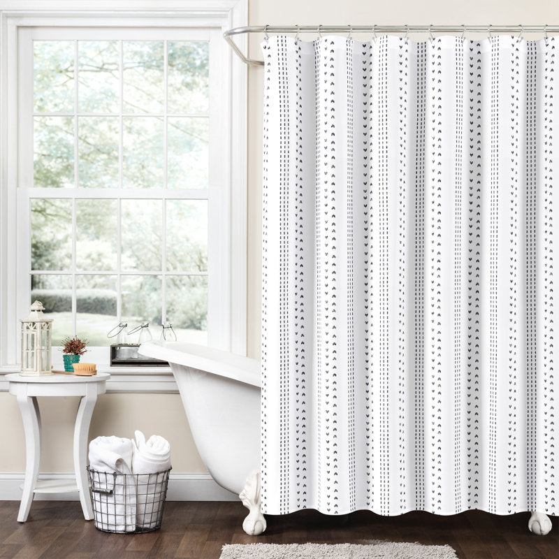 Hygge Stripe Shower Curtain - Scandinavian Geometric Fabric Bathroom