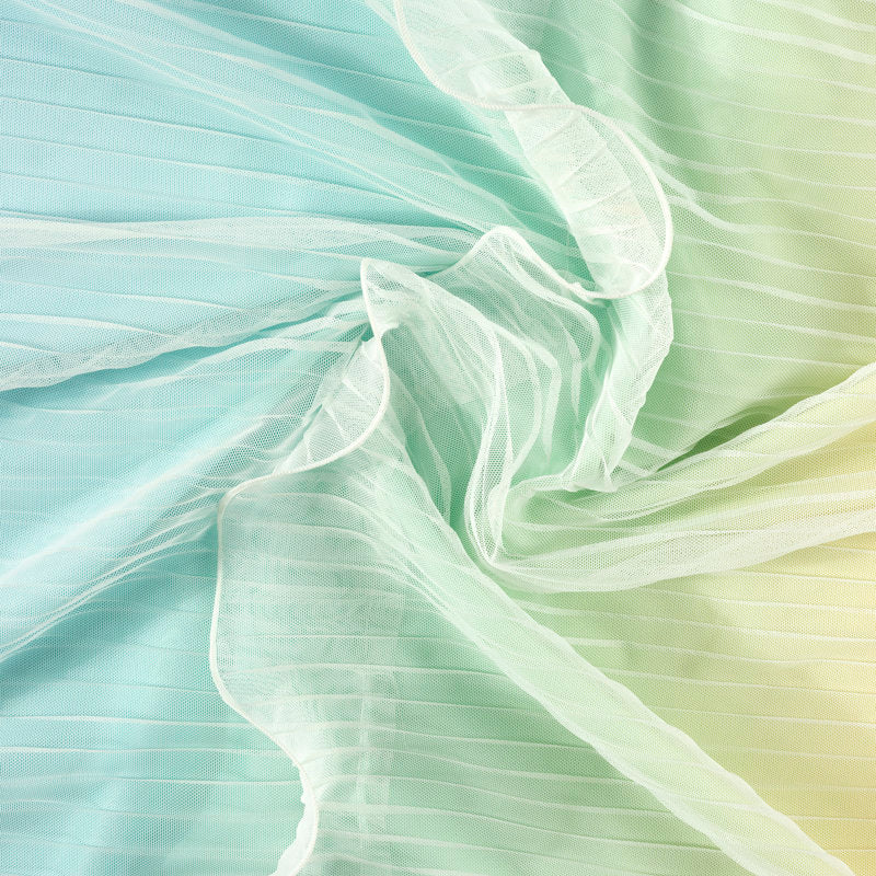 Rainbow Ombre Ruffled Shower Curtain - Microfiber Kids Bathroom Decor