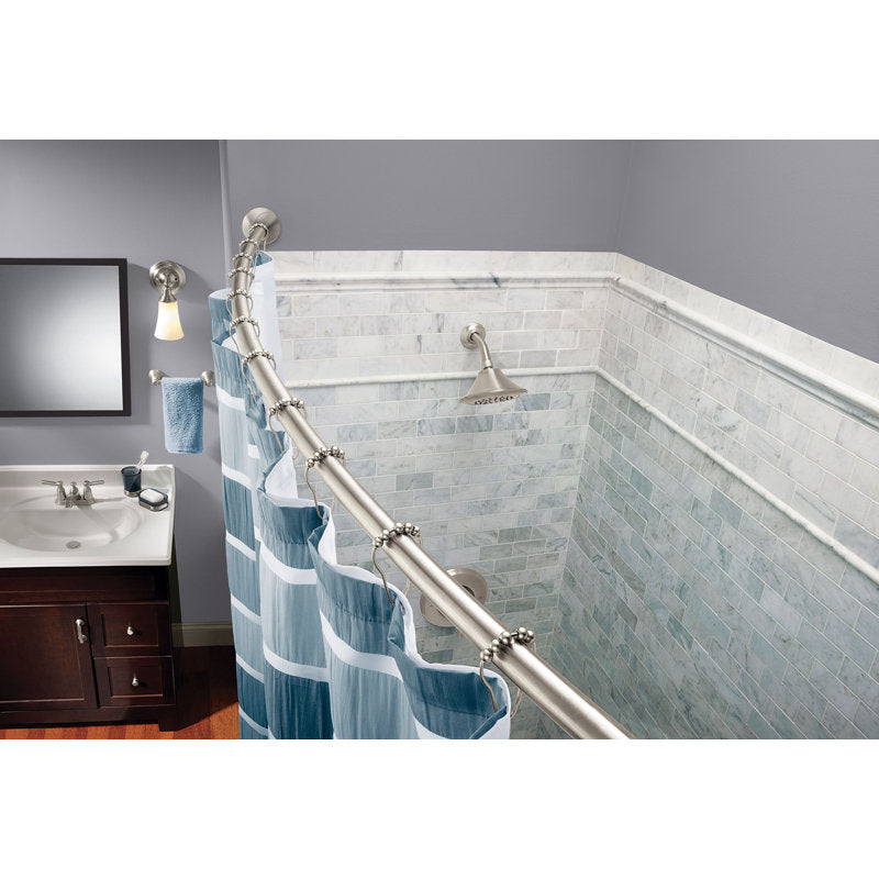 Moen 5-Foot Curved Shower Rod - Brushed Nickel Tension Rod