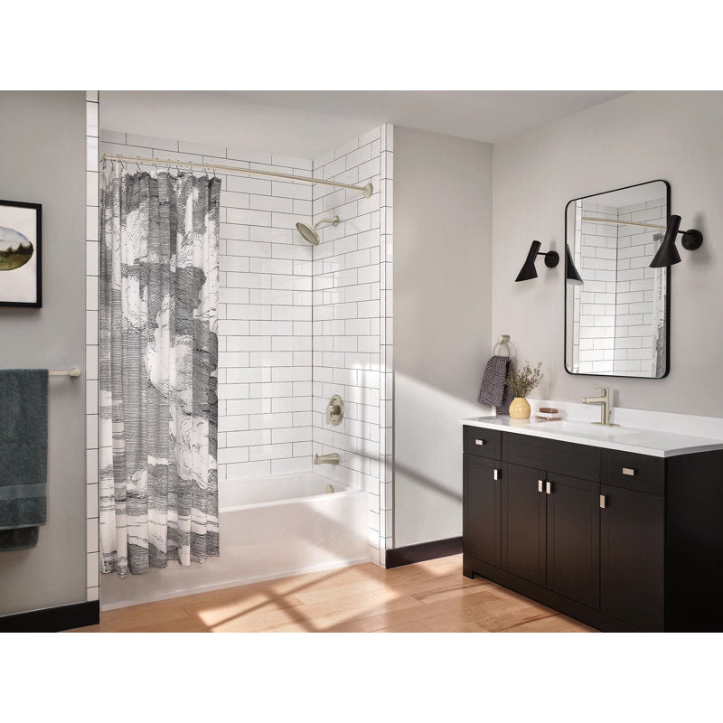 Moen Curved Shower Rod Brushed Nickel Adjustable 54-72 Inch
