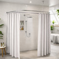D-Shaped Shower Rod Mounting Kit - Chrome-Plated Bathroom Hardware