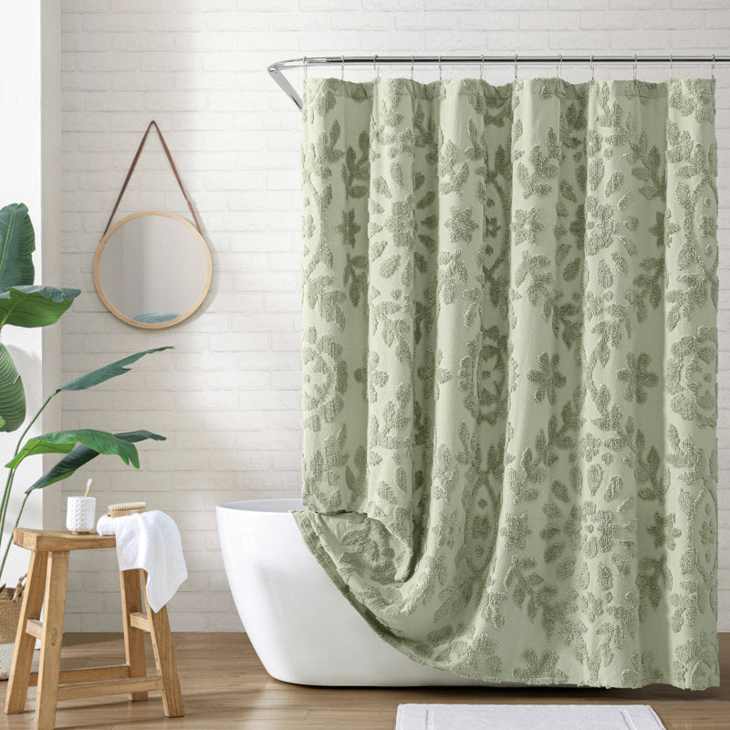 Peri Home Chenille Laurel Cotton Shower Curtain - 72x72 Bathroom Decor