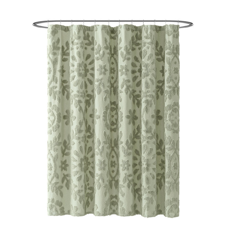 Peri Home Chenille Laurel Cotton Shower Curtain - 72x72 Bathroom Decor