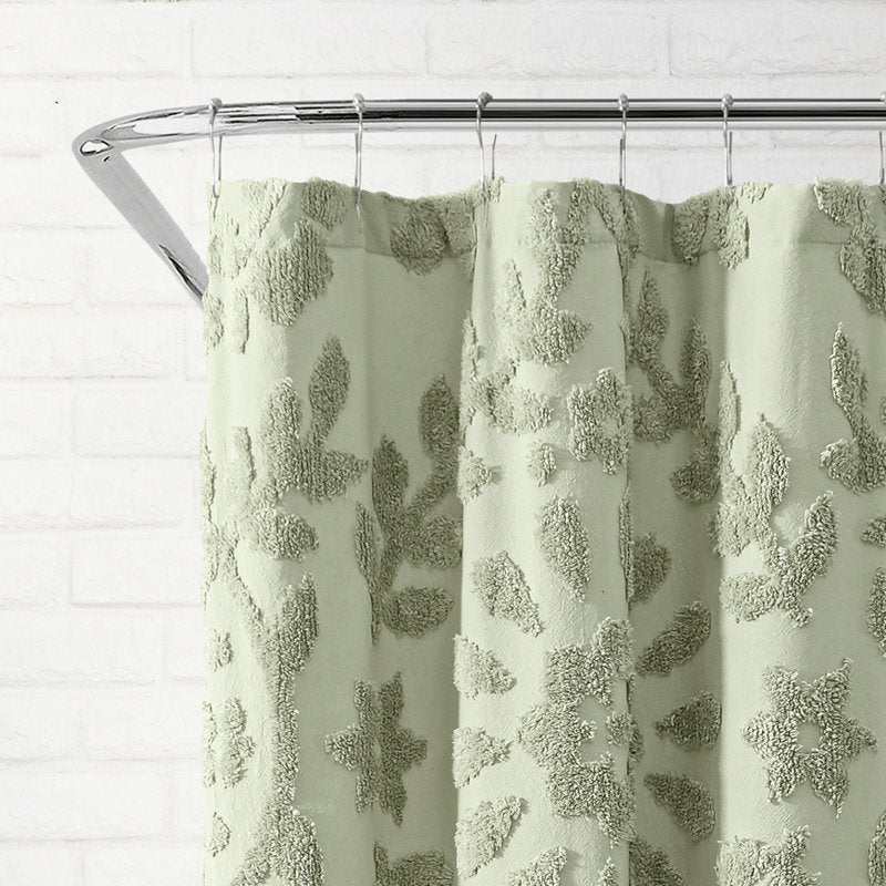 Peri Home Chenille Laurel Cotton Shower Curtain - 72x72 Bathroom Decor