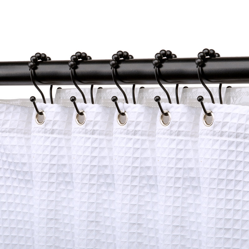 Double Shower Curtain Hooks Stainless Steel Rustproof Bathroom Set