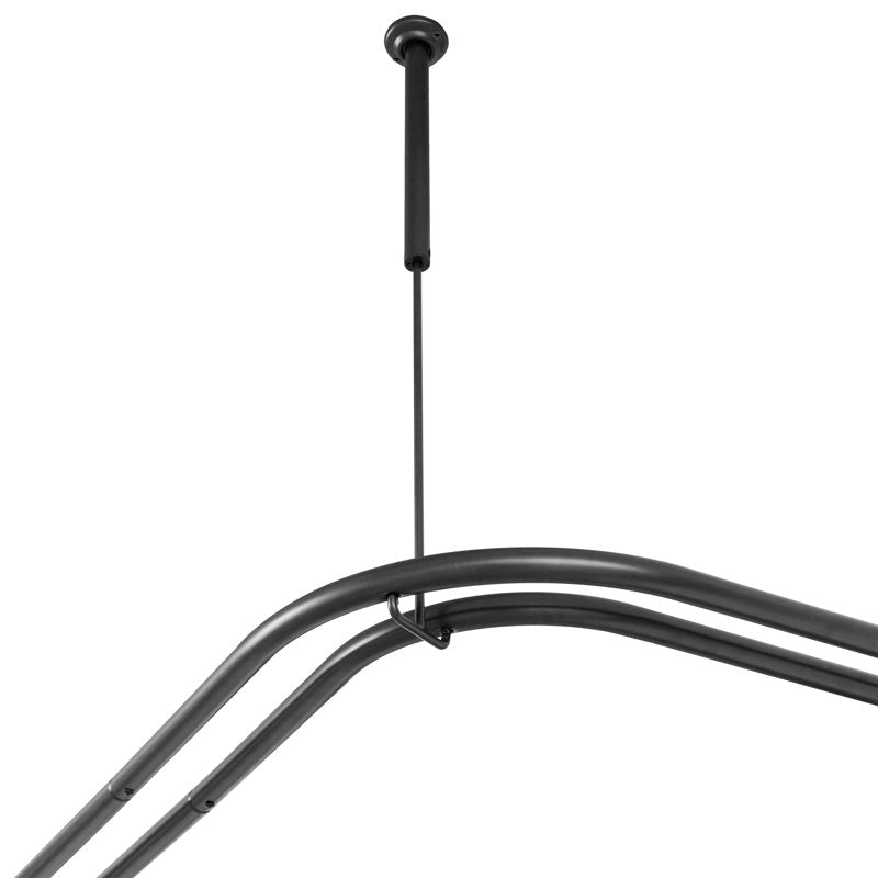 Double L-Shaped Shower Curtain Rod - Rustproof Aluminum Corner Rod