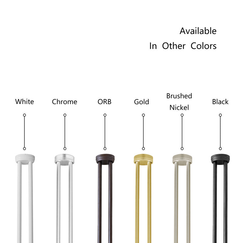 Double L-Shaped Shower Curtain Rod - Rustproof Aluminum Corner Rod