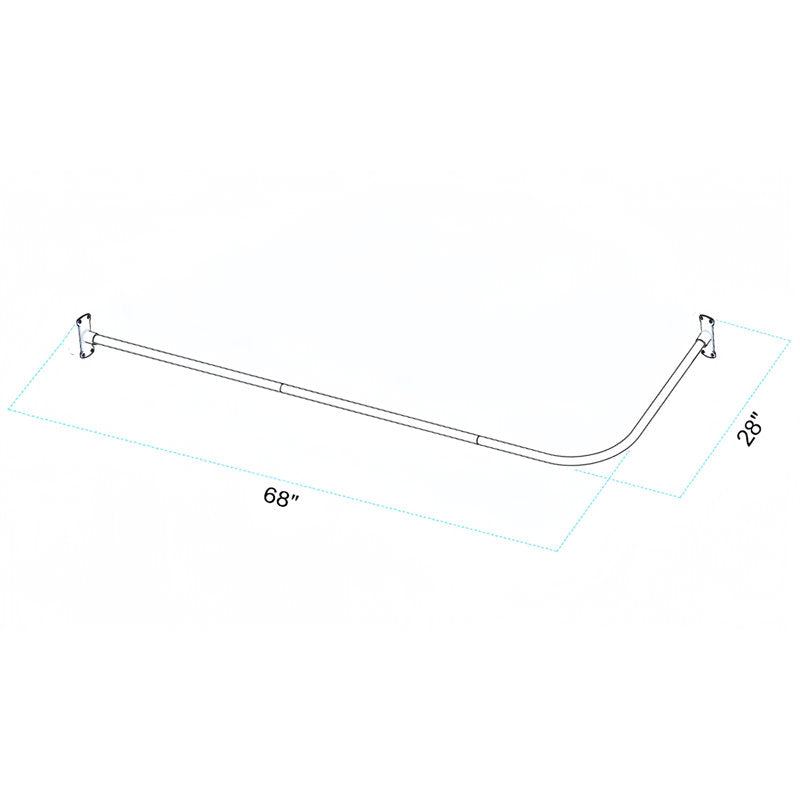 L-Shaped Corner Shower Curtain Rod | Rustproof Aluminum Wall Mount