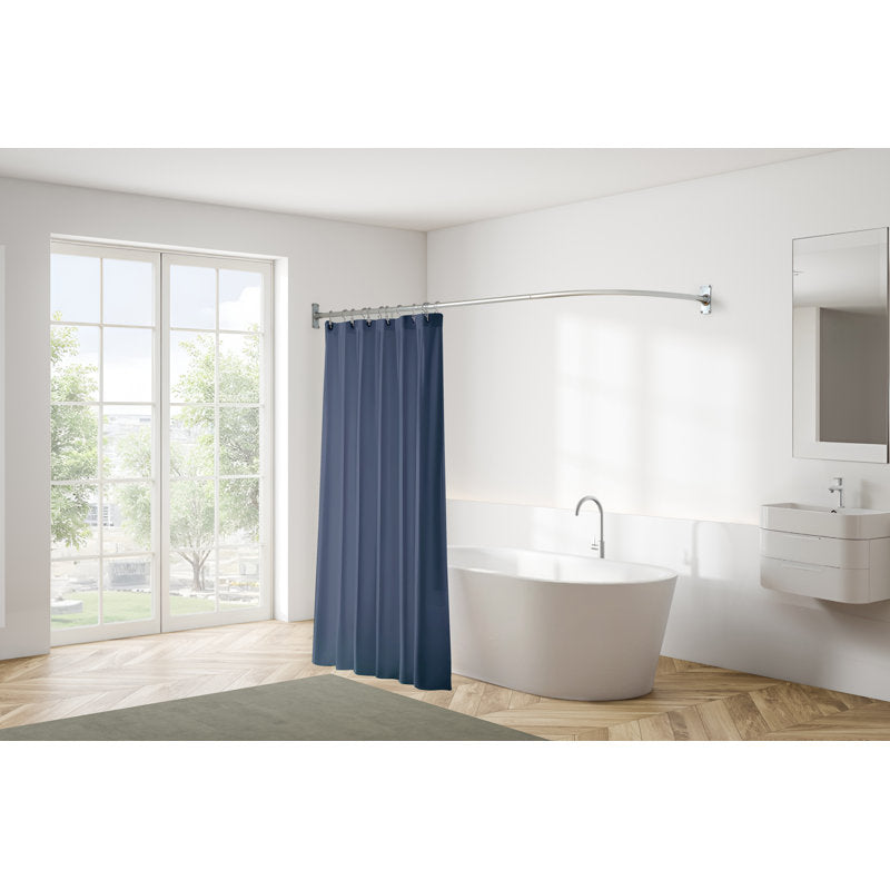 L-Shaped Corner Shower Curtain Rod | Rustproof Aluminum Wall Mount