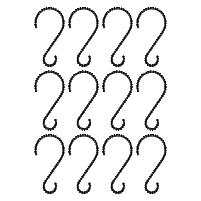 S-Shaped Shower Curtain Hooks - Rust-Proof Zinc Alloy - Set of 12