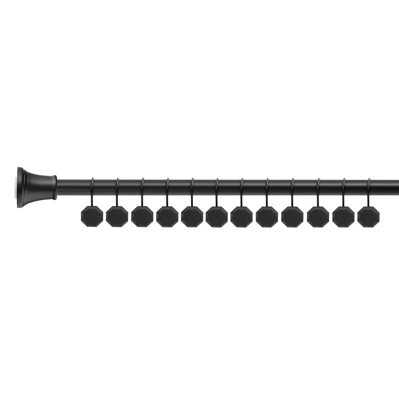 Octagon Shower Curtain Hooks - Rustproof Zinc Alloy Bathroom Set