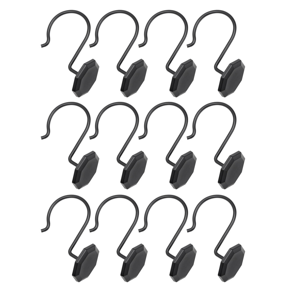 Octagon Shower Curtain Hooks - Rustproof Zinc Alloy Bathroom Set
