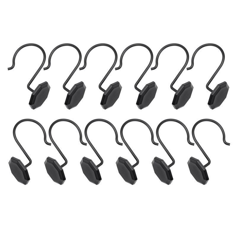 Octagon Shower Curtain Hooks - Rustproof Zinc Alloy Bathroom Set
