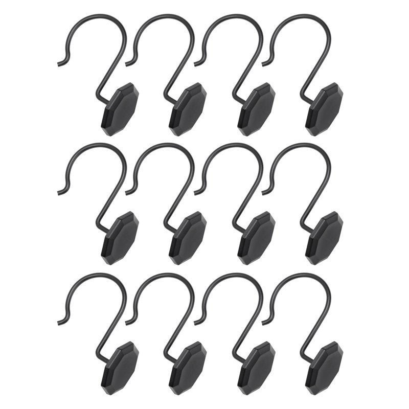 Octagon Shower Curtain Hooks - Rustproof Zinc Alloy Bathroom Set