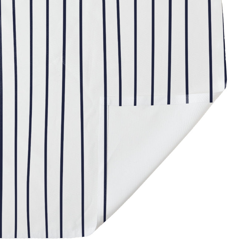 Striped Polyester Shower Curtain - Navy Blue Bathroom Decor