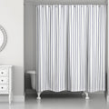 Striped Polyester Shower Curtain - Navy Blue Bathroom Decor