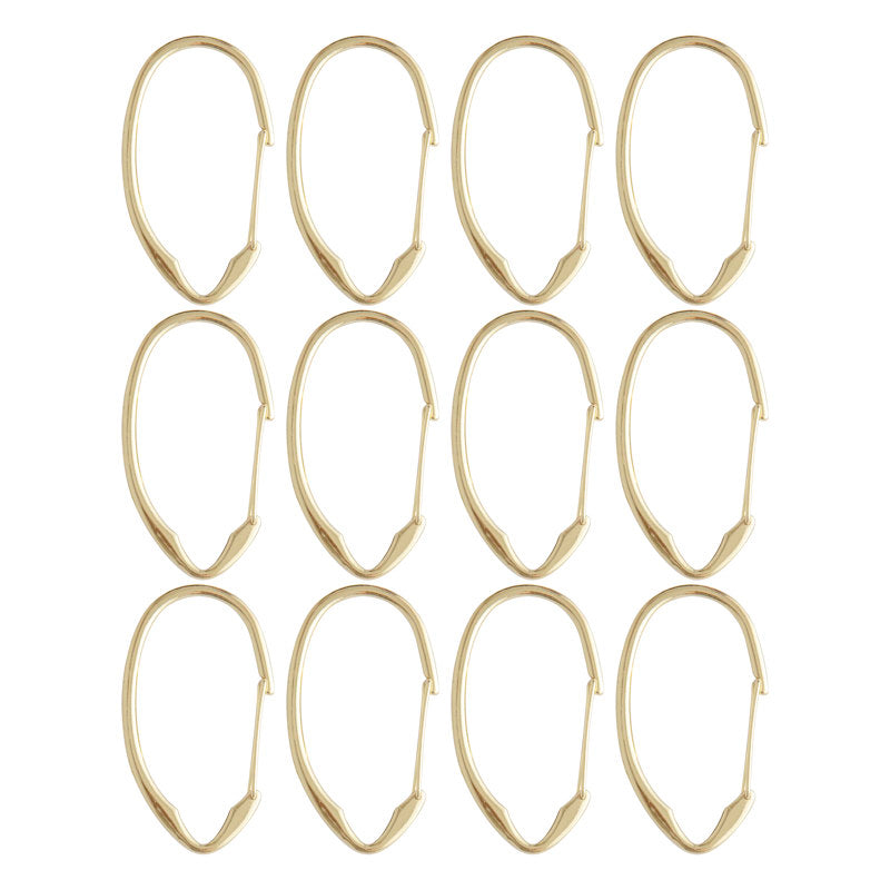 Gold Zinc Alloy Shower Curtain Hooks - Set of 12 Bathroom Rings