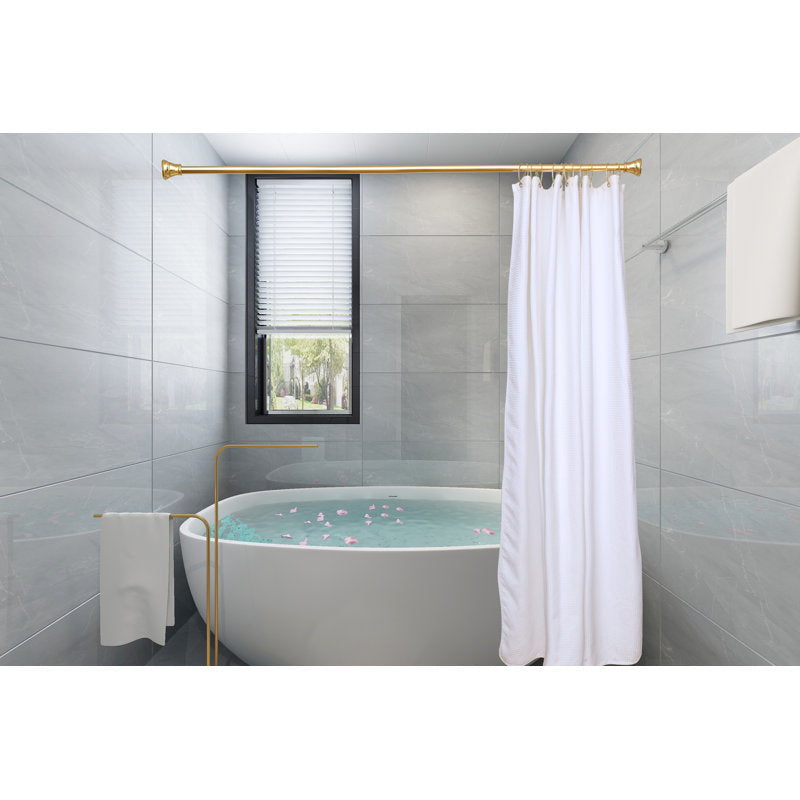 Gold Zinc Alloy Shower Curtain Hooks - Set of 12 Bathroom Rings