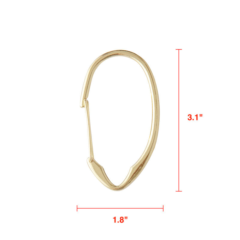 Gold Zinc Alloy Shower Curtain Hooks - Set of 12 Bathroom Rings